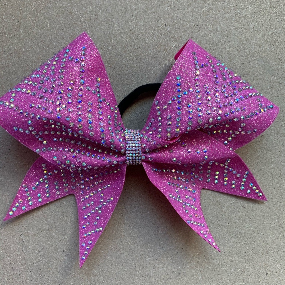 Pink Rhinestone Cheer Bow